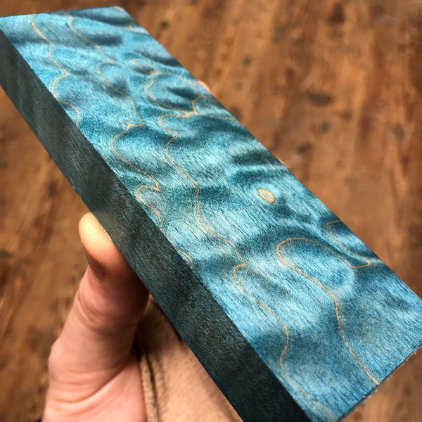 Dyed Quilted Maple Blank 5 1/4”L x 1 5/8”W x 7/8” thick