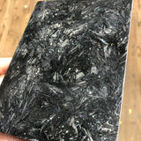 Shredded Carbon Fiber w/ Opalescent Flake Blank 5.5”L x 4”W x 5/16” thick