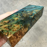 Dyed Maple Burl Blank 5 7/16”L x 2”W x 1 3/16” thick