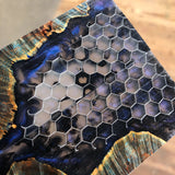 Dyed Maple Burl Honeycomb Hybrid Knife Scales