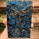 Blue Dyed Maple Burl Knife Scales