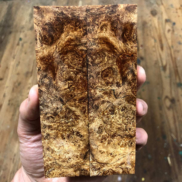 Spalted Maple Burl Knife Scales 5.5”L x 1.5”W x .37” thick