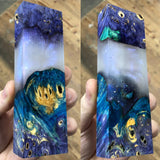 Dyed Buckeye Burl w/ Translucent Color Shift Holographic Flake Resin Blank