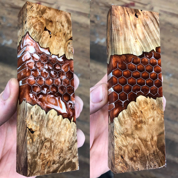 Maple Burl Honeycomb Blank