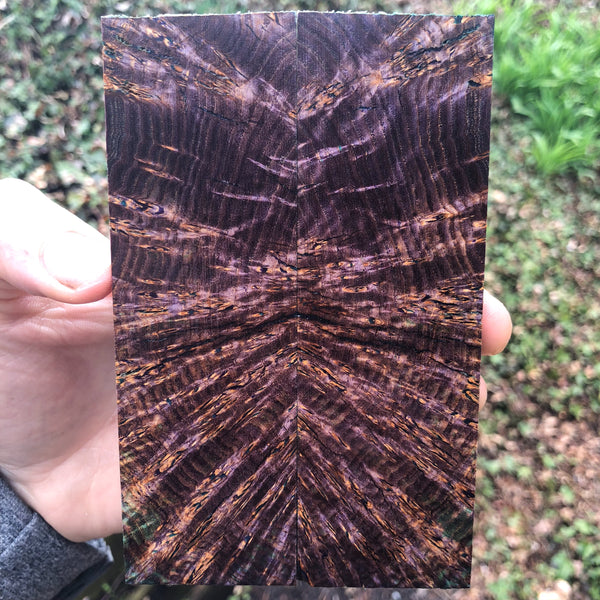 Dyed Black Ash Burl Knife Scales