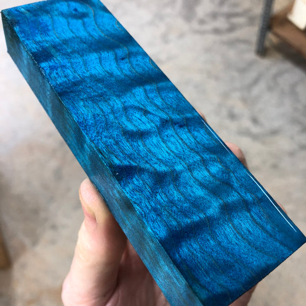 Dyed Quilted Maple Blank 5 1/4”L x 1 5/8”W x 7/8” thick