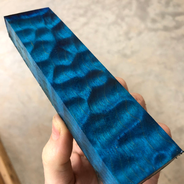 Dyed Quilted Maple Blank 6 3/8”L x 1 5/8”W x 7/8” thick