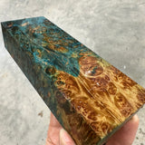 Dyed Maple Burl Blank 5 7/16”L x 2”W x 1 1/4” thick