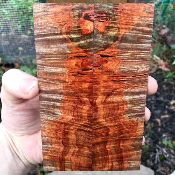 Dyed Spalted Maple Burl Knife Scales