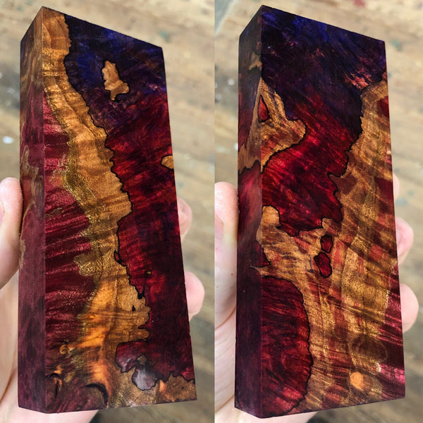 Dyed Spalted Maple Burl Blank