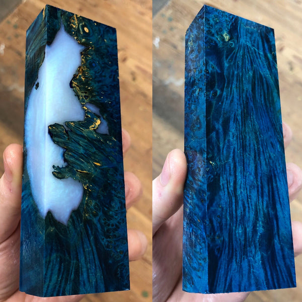Dyed Box Elder Burl Hybrid Blank