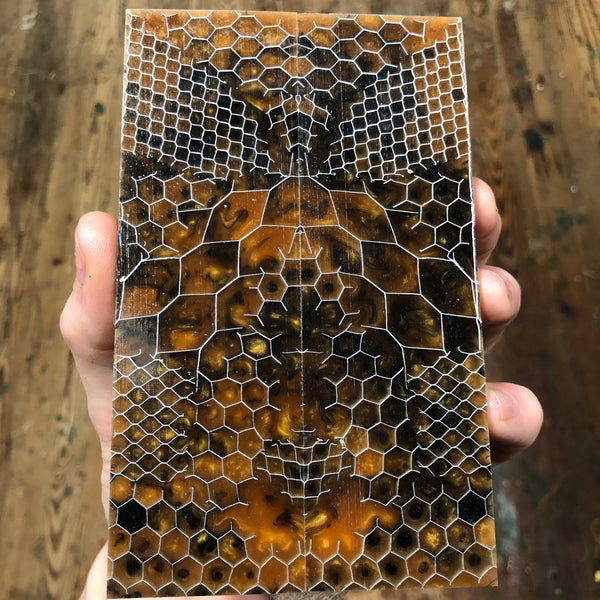 Aluminum Honeycomb Knife Scales 5 3/4”L x 1 3/4”W x .37” thick