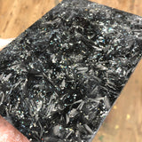 Shredded Carbon Fiber w/ Opalescent Flake Blank 5.5”L x 4”W x 5/16” thick