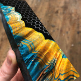 Dyed Buckeye Burl  Honeycomb Hybrid Blank 5 15/16”L x 1 15/16”W x 7/8” thick