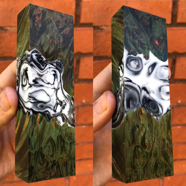 Green Dyed Maple Burl Hybrid Blank