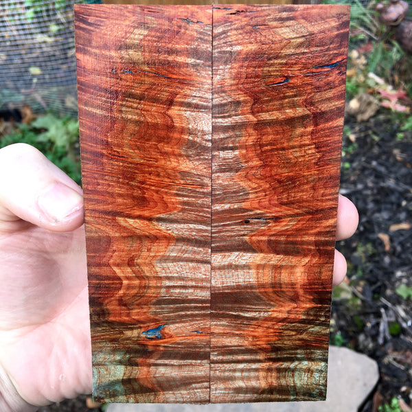 Dyed Spalted Maple Burl Knife Scales
