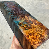 Dyed Maple Burl Blank 5 7/16”L x 1 7/8”W x 1 3/16” thick