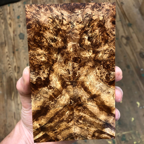 Spalted Maple Burl Knife Scales 5 5/8”L x 1 11/16”W x .27” thick