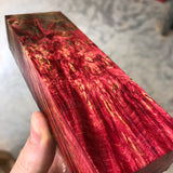 Dyed Maple Burl Blank 5 1/2”L x 1 13/16”W x 1 1/8” thick