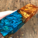 Dyed Box Elder Burl Semi Translucent Hybrid Blank 6 1/8”L x 1 3/4”W x 1” thick