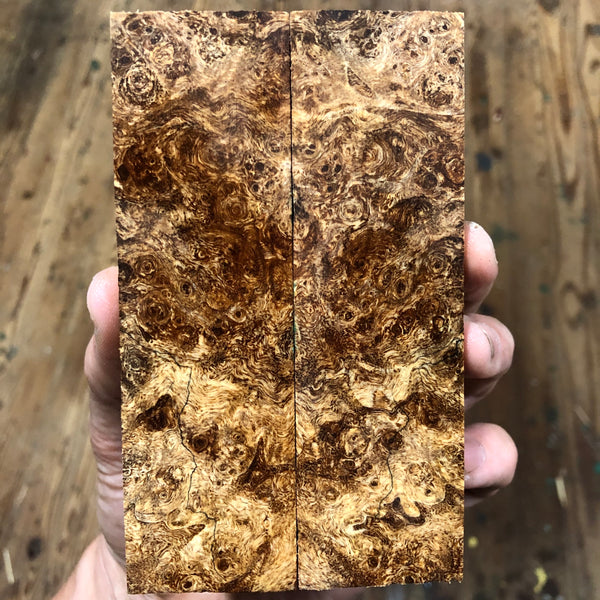 Spalted Maple Burl Knife Scales 5 3/16”L x 1.5”W x .43” thick
