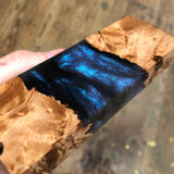 Dyed Maple Burl Semi Translucent Blank 5 5/16”L x 1 13/16”W x 7/8” thick