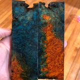 Dyed Maple Burl Knife Scales 5 5/16L x 1 3/4”W x 5/16” thick