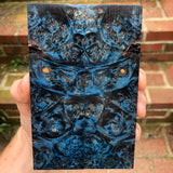 Blue Dyed Maple Burl Knife Scales