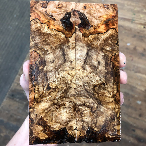 Spalted Maple Burl Knife Scales