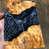 Poplar Burl Honeycomb Knife Scales 6 1/16”L x 2”W x 1/4” thick