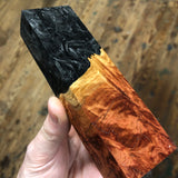Red Morrell Burl Shredded Carbon Fiber Blank 5 3/8”L x 1 5/8”W x 15/16” thick