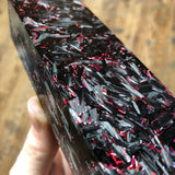 Carbon fiber resin with Red holographic shreds Blank 5 7/16”L x 1 3/4”W x 1 1/8” thick
