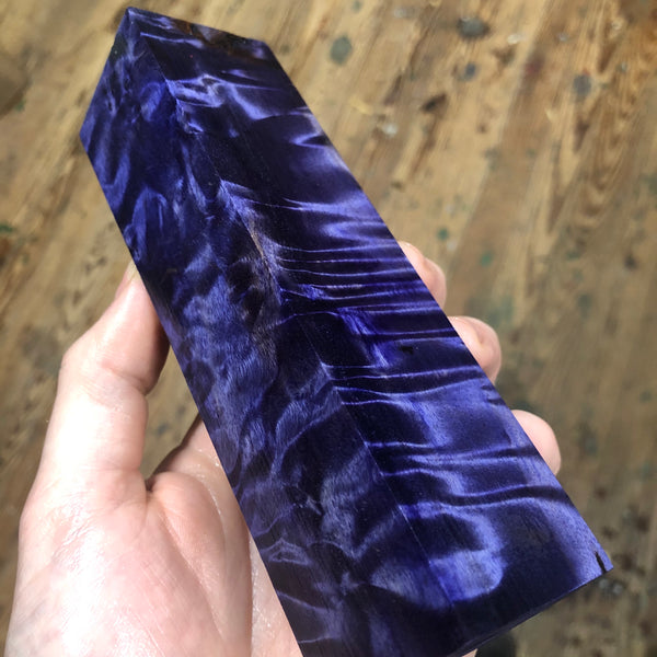 Purple Dyed Cottonwood Blank 6 1/8”L x 1 9/16” square