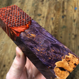 Dyed Maple Burl Honeycomb Hybrid Blank 5 5/8”L x 1 5/8”W x 15/16” thick