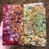 2 dyed Box Elder Burl Slabs both 6 1/4”L x 3 3/16”W x .345” thick blank
