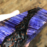 Purple dyed Ash Burl Carbon Fiber and Orange Shred Blank 5 1/2”L x 1 3/4”W x 11/16” thick
