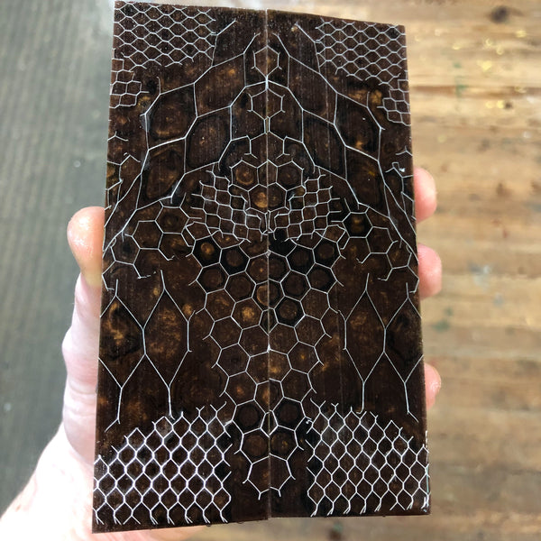 Brown/Bronze Honeycomb Knife Scales