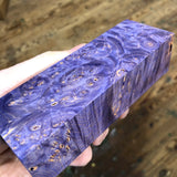Dyed Maple Burl Blank 5 1/8”L x 1 11/16”W x 1 5/16” thick