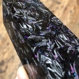 Carbon fiber resin with Blue/Purple holographic shreds Blank 5 7/16”L x 1 3/4”W x 1 5/16” thick