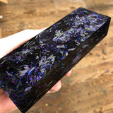 Shredded Carbon Fiber w/ Holographic Blue and Purple Shreds Blank 6 1/4”L x 2 1/16”W x 1 3/16” thick