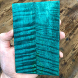 Curly Teal Dyed Mango Knife Scales
