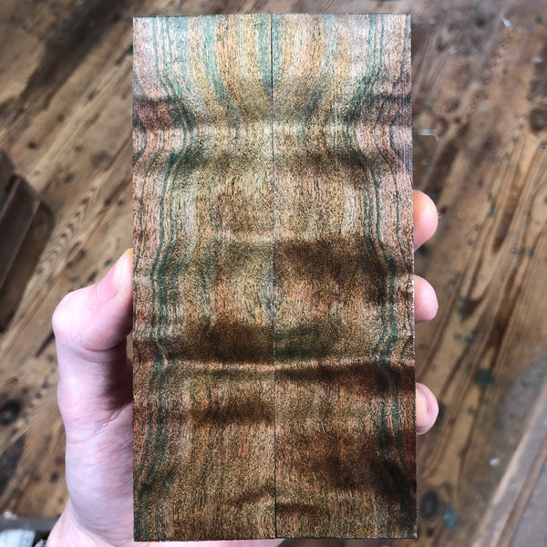 Dyed Curly Maple Knife Scales