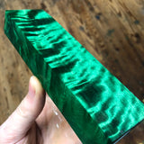 Emerald Green Curly Cottonwood Blank 5 15/16”L x 1 3/4”W x 1” thick
